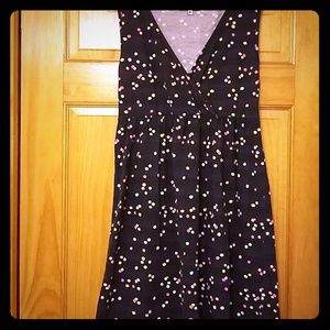 Med Navy blue polka dot maternity dress